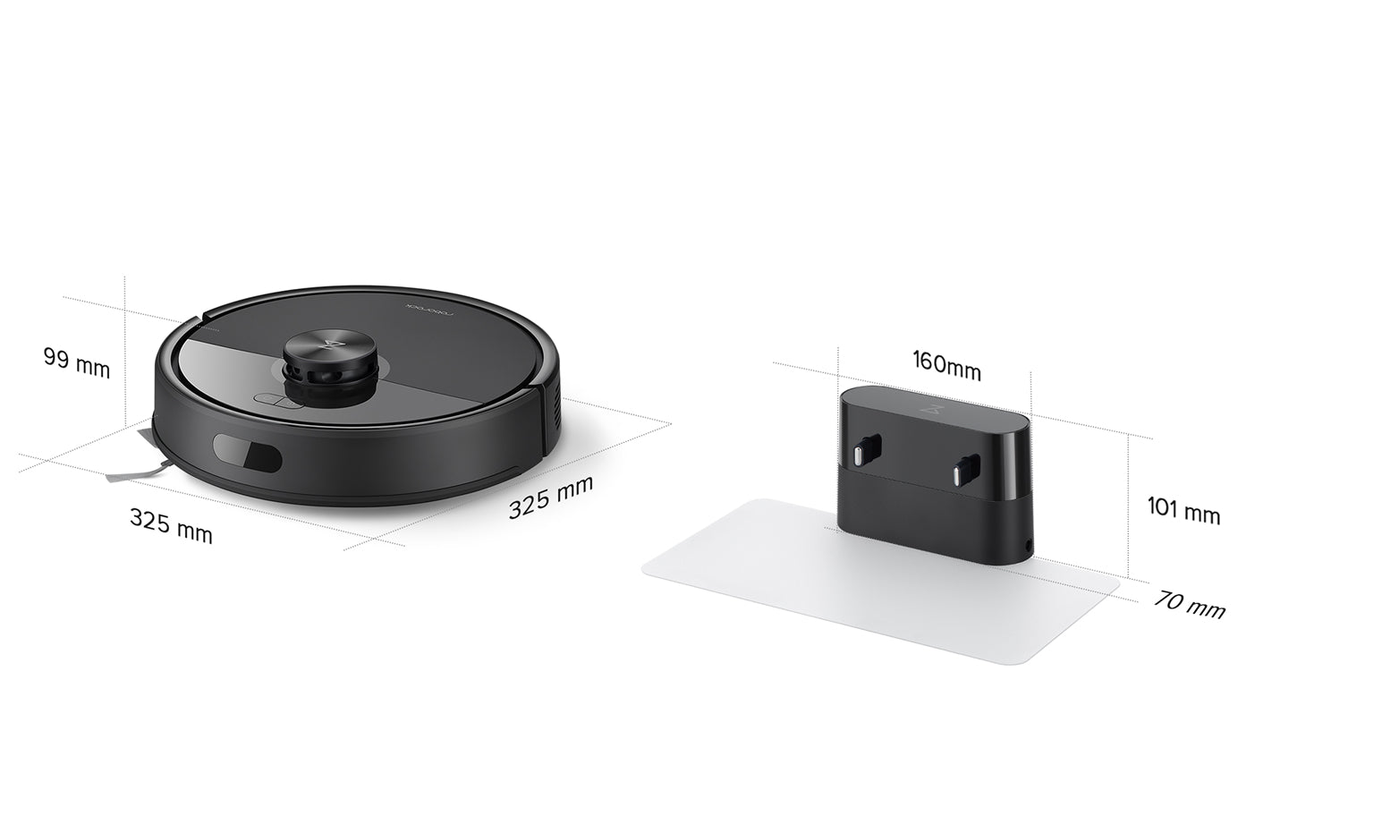 borock Q7 TF / Roborock Q7 BF Størrelse